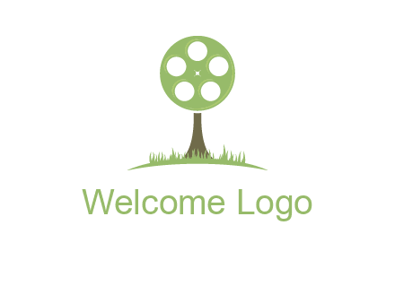 film reel on tree logo
