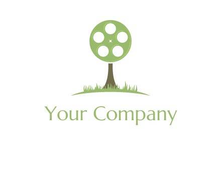 film reel on tree logo