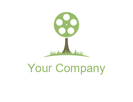 film reel on tree logo
