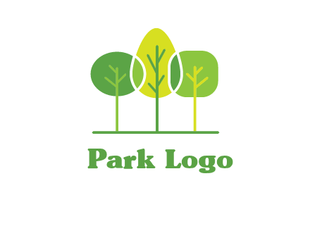 different shaped trees logo