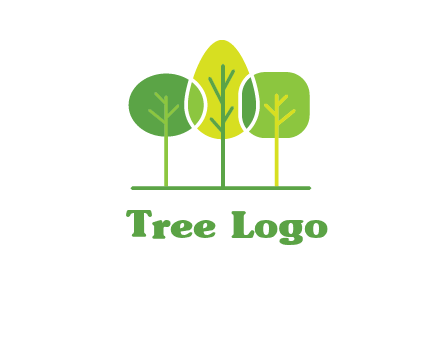 different shaped trees logo