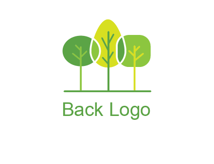 different shaped trees logo