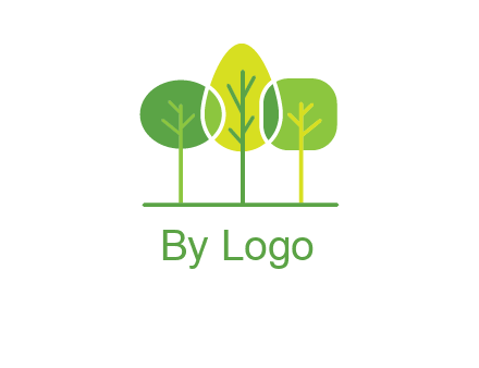 different shaped trees logo