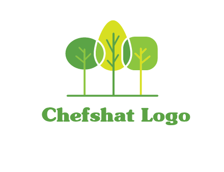 different shaped trees logo