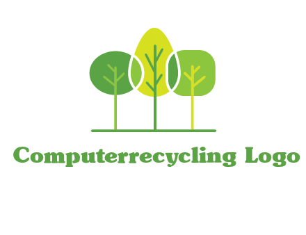 different shaped trees logo