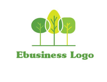 different shaped trees logo