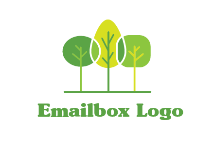different shaped trees logo