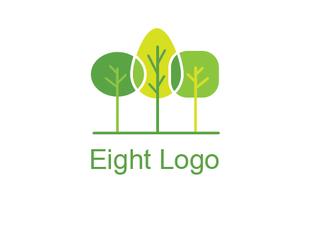 different shaped trees logo