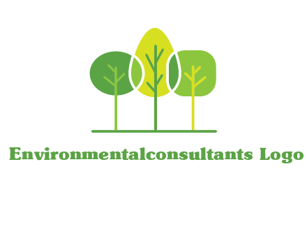 different shaped trees logo