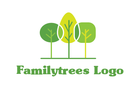 different shaped trees logo