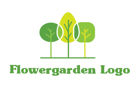 different shaped trees logo