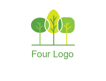 different shaped trees logo
