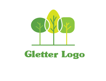 different shaped trees logo