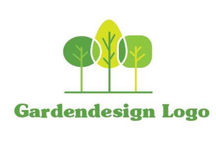 different shaped trees logo