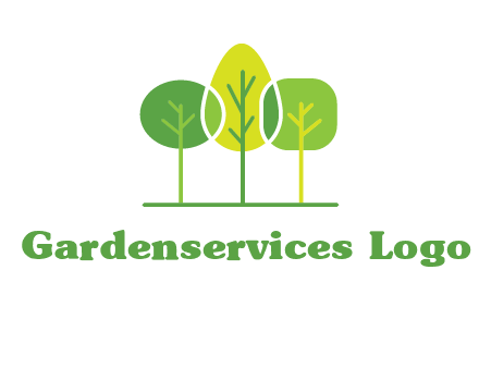 different shaped trees logo