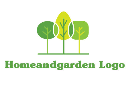different shaped trees logo