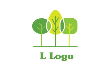 different shaped trees logo