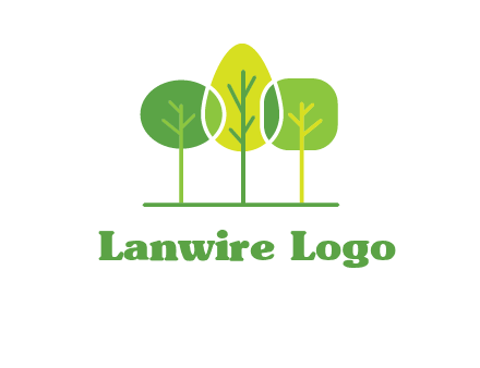different shaped trees logo