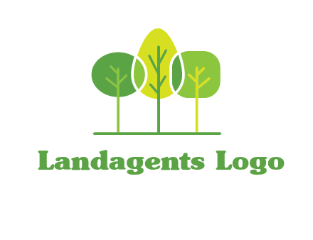 different shaped trees logo