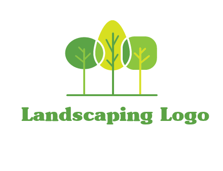 different shaped trees logo