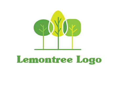 different shaped trees logo