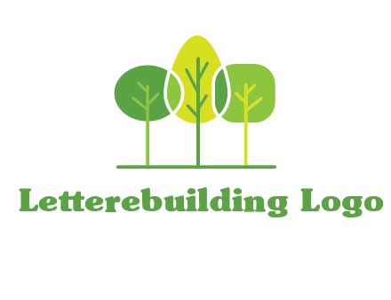 different shaped trees logo