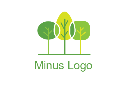 different shaped trees logo