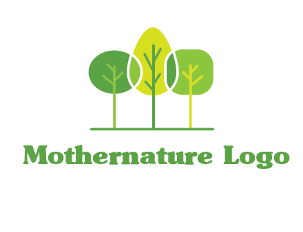 different shaped trees logo