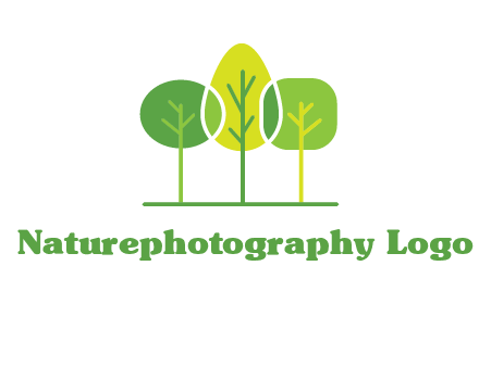 different shaped trees logo