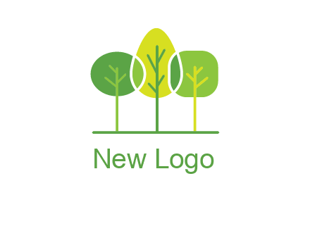 different shaped trees logo