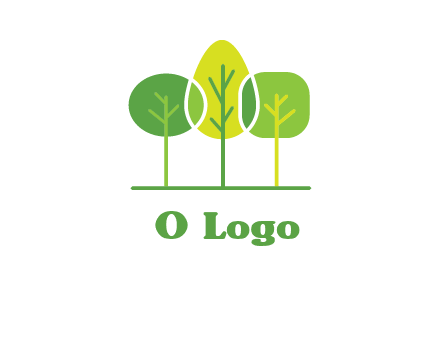 different shaped trees logo