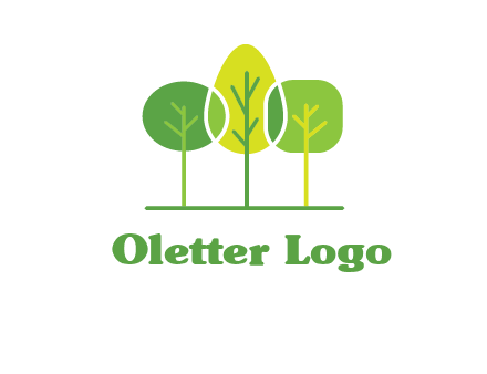 different shaped trees logo