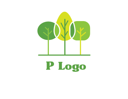 different shaped trees logo