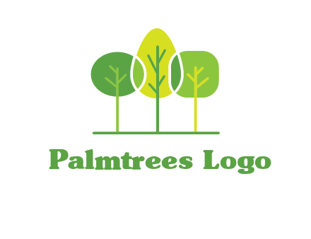 different shaped trees logo