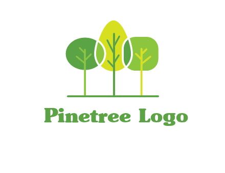 different shaped trees logo