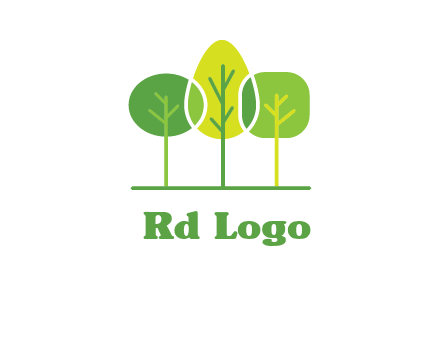 different shaped trees logo