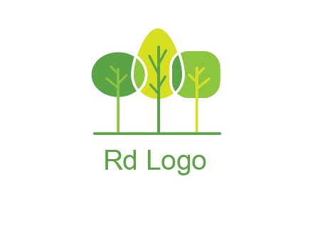 different shaped trees logo