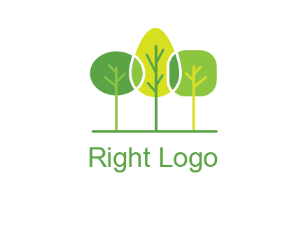 different shaped trees logo