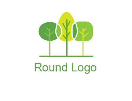 different shaped trees logo