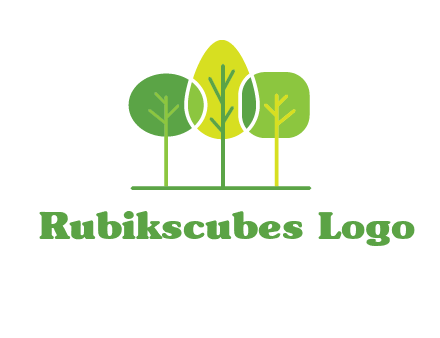 different shaped trees logo