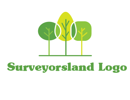 different shaped trees logo