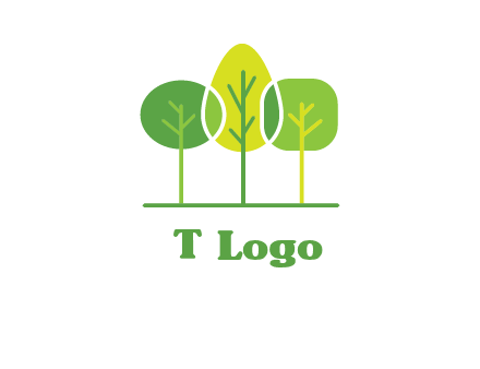 different shaped trees logo
