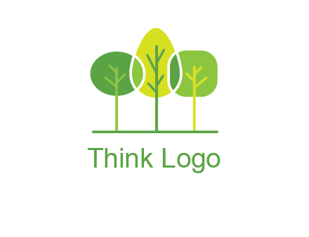 different shaped trees logo