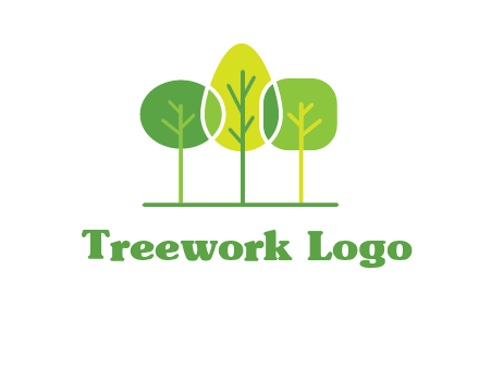 different shaped trees logo