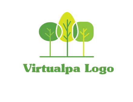 different shaped trees logo