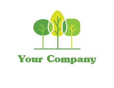 different shaped trees logo