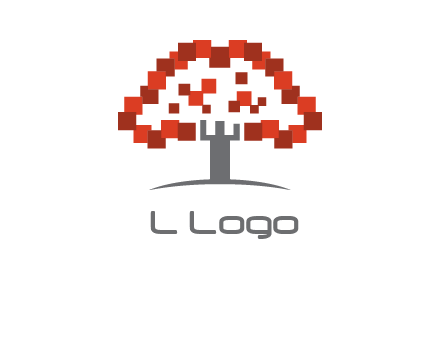 square pixels tree icon