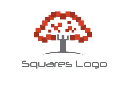 square pixels tree icon