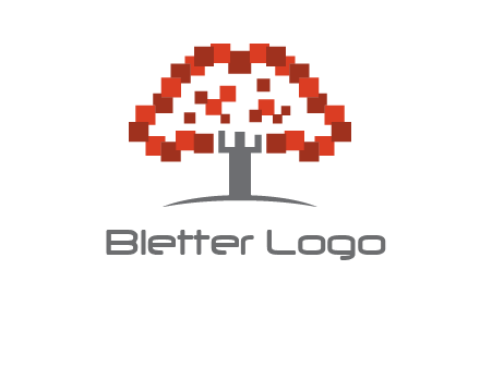 square pixels tree icon