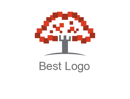 square pixels tree icon